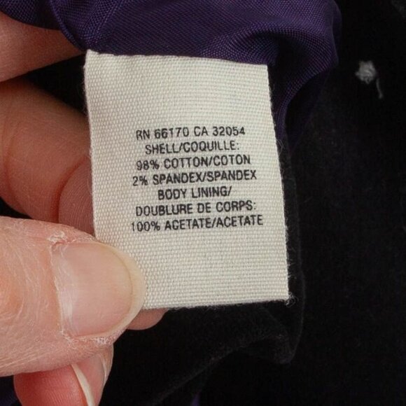 Anthropologie Floreat Edith Velvet Military Blazer Jacket Size 4 Black Goth Y2K - Picture 11 of 12